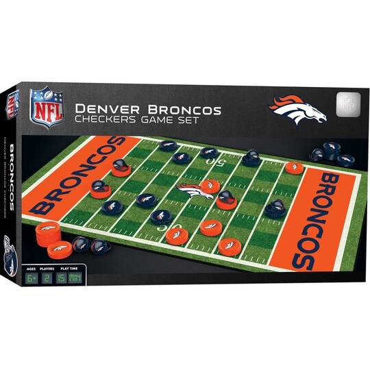 Denver Broncos Checkers Board Game Nfl Officially Licensed 24 Pieces 13X21 Inch
